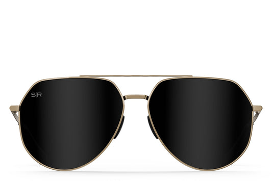 Tangle Free Aviator Hex - Black Gold Polarized